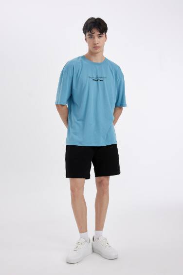 Oversize Fit Crew Neck Printed Short Sleeve T-Shirt