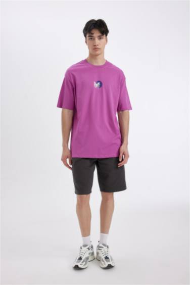 Comfort Fit Crew Neck Printed Short Sleeve T-Shirt