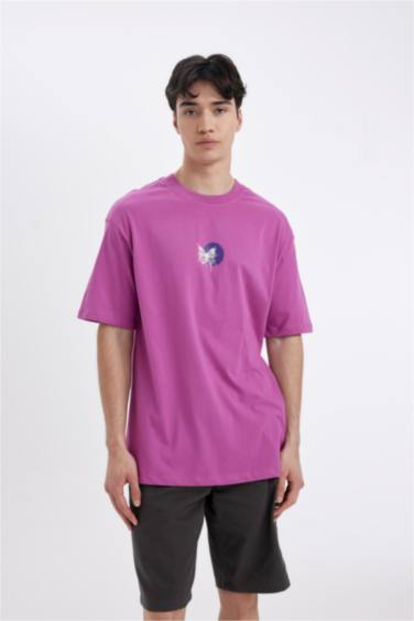 Comfort Fit Crew Neck Printed Short Sleeve T-Shirt