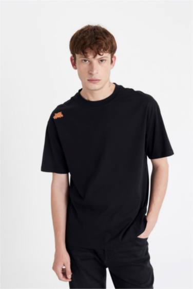 Oversize Fit Crew Neck Back Printed T-Shirt