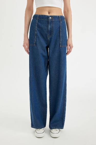 Джинсы Wide Leg широкого кроя со средней талией