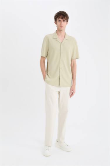 Chemise en jersey à col polo et manches courtes Coupe moderne