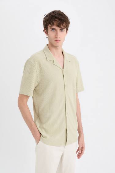 Chemise en jersey à col polo et manches courtes Coupe moderne