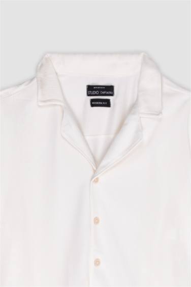 Modern Fit Cotton Short Sleeve Shirt