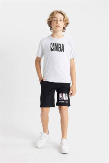 Erkek Çocuk NBA Wordmark Bisiklet Yaka Kısa Kollu Tişört