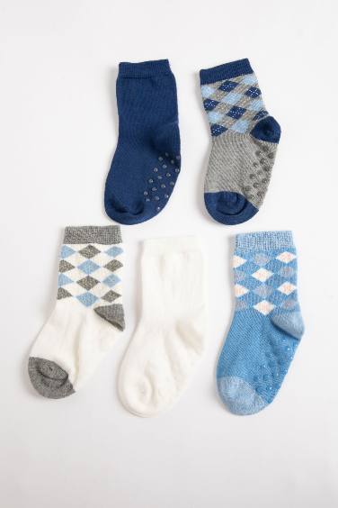 Baby Boy Seamless 5 Piece Cotton Long Socks