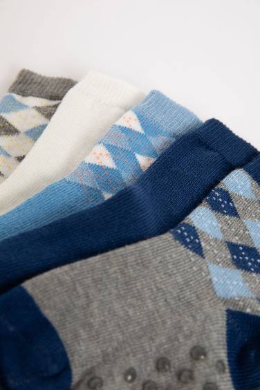 جوارب طويلة قطن أولاد بدون خياطة - 5 قطع