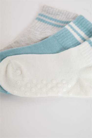 جوارب ولادي قطن طويلة قطن - 3 قطع