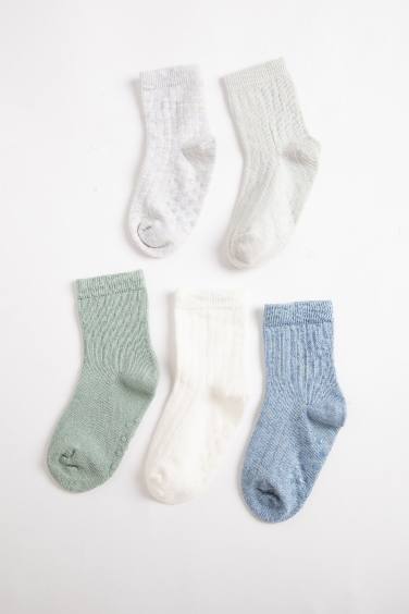 Baby Boy Seamless 5 Piece Cotton Long Socks