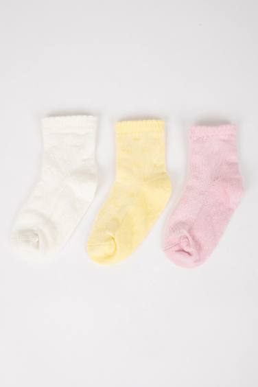 Lot de 3 paires de Chaussettes Longues en Coton pour Bébé Fille