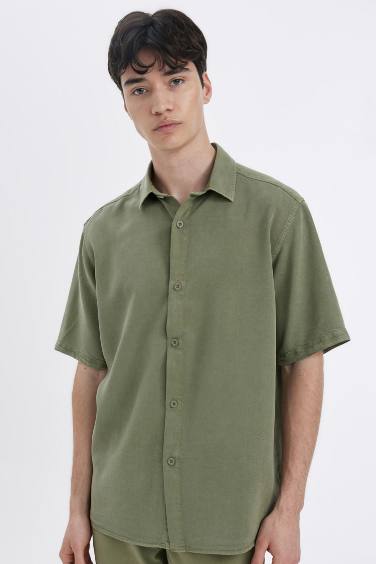 Regular Fit Tencel Short Sleeve Shirt