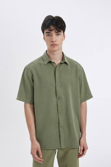 Regular Fit Tencel Short Sleeve Shirt
