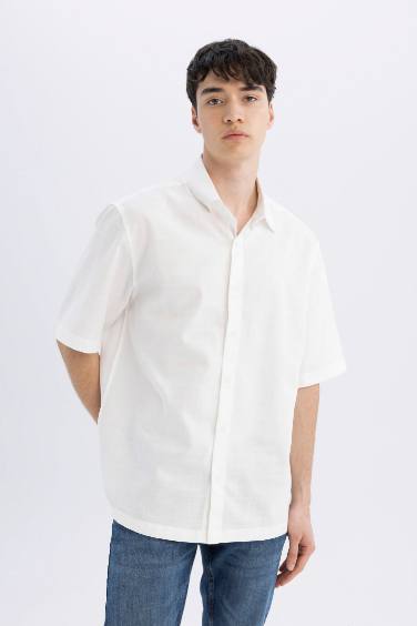 Chemise Coupe Relax Manches Courtes en Tencel