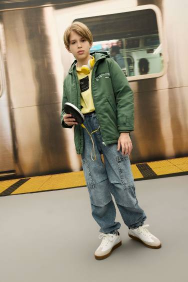 Boy Waterproof Windproof Ribbed Raincoat