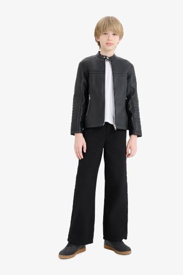 Boy Waterproof Faux Leather Jacket