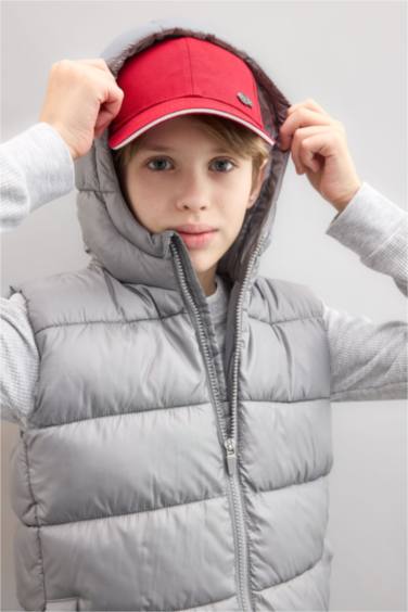 Erkek Çocuk Su İtici Kapüşonlu Fermuarlı Şişme Yelek