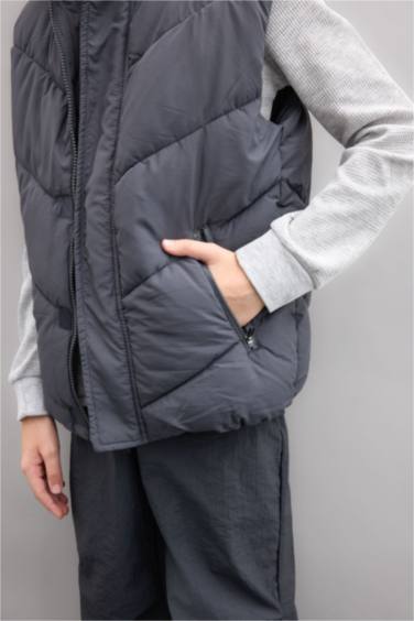 Boy Waterproof Hooded Puffer Vest