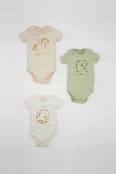 Baby Boy 3 piece Short Sleeve Short Sleeve Snap Body