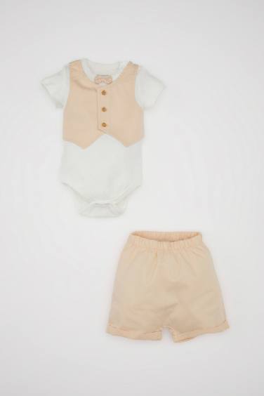 Baby Boy Woven Snap Body Shorts 2 Piece Set