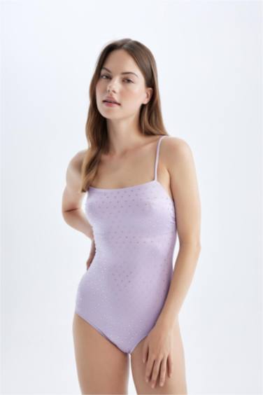 Afra x DeFacto Thin Strap Stone Swimsuit