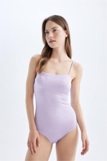 Afra x DeFacto Thin Strap Stone Swimsuit