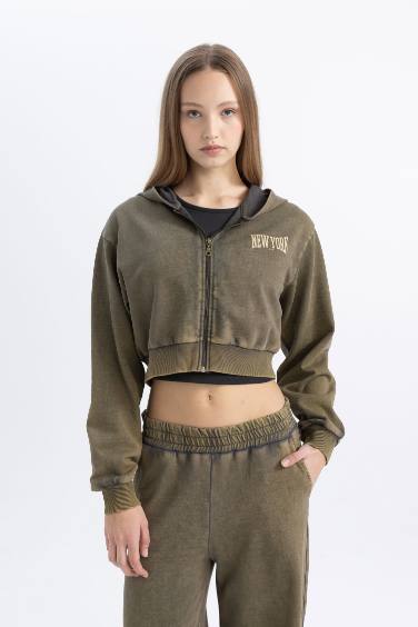 سويتر كروب قماش سميك قصة عادية