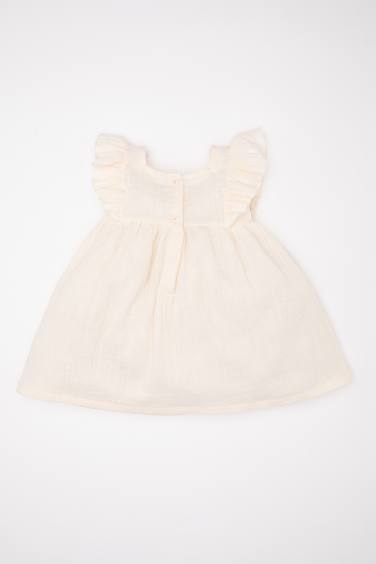 Regular Fit Flower Short Sleeve Woven Dress