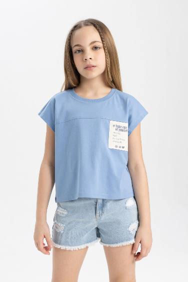 Girl Boxy Fit Printed Short Sleeve T-Shirt