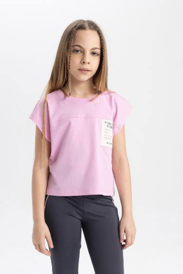 Girl Boxy Fit Printed Short Sleeve T-Shirt