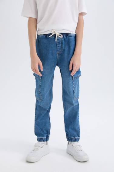 Erkek Çocuk Kargo Fit Jean Pantolon