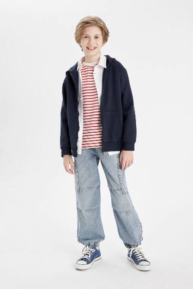 Pantalon en Jean parachute avec poches cargo pour Garçon