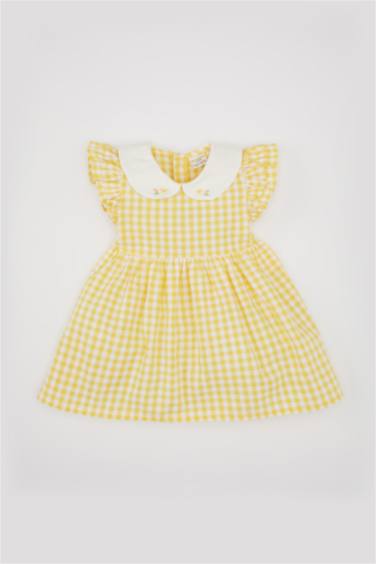 Baby Girl Checkered Short Sleeve Poplin Dress