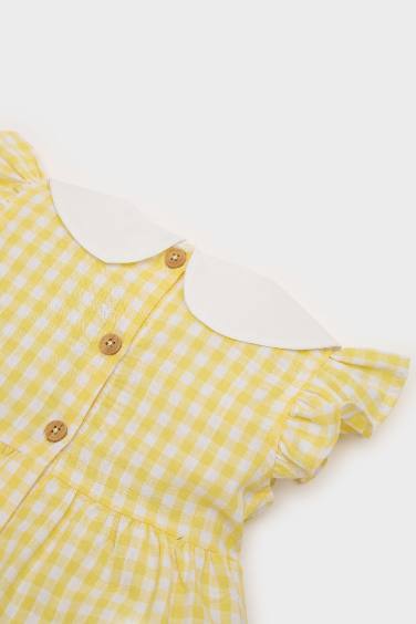 Baby Girl Baby Collar Plaid Poplin Dress