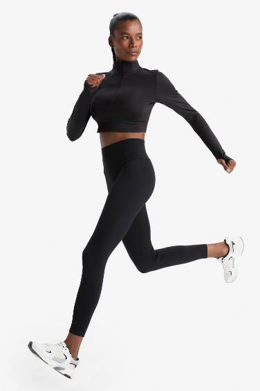 DeFactoFit Yüksek Bel Beli Saran Toparlayıcı Esnek Premium Sporcu Tayt