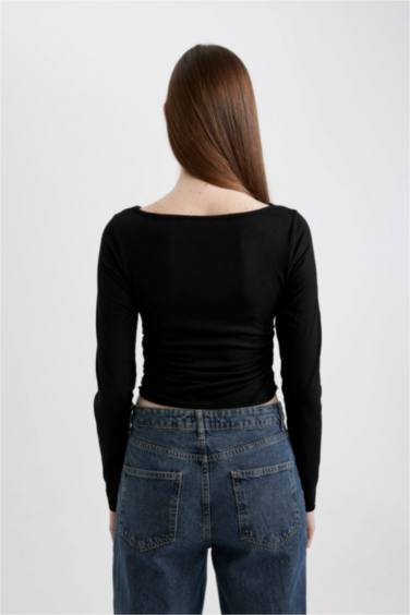 Loose Fit Crew Neck Back Printed T-Shirt