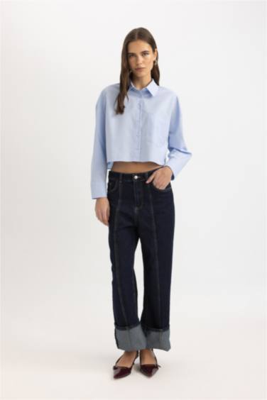 قميص كروب أوكسفورد ردن طويل وياخة قميص