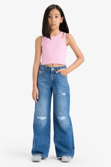 Girl Crew Neck Crop Top