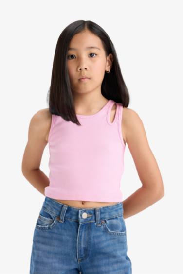 Girl Crew Neck Crop Top