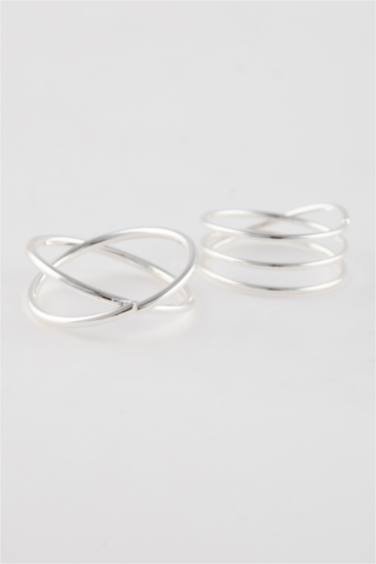 Woman 4 Piece Silver Ring