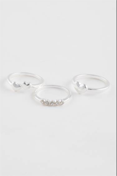 Woman 6 Piece Silver Ring