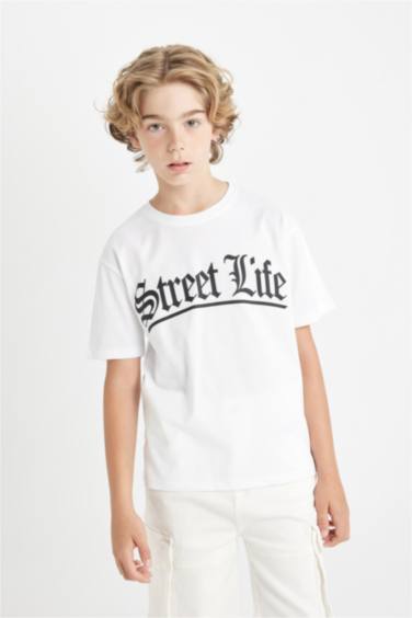 Boy Crew Neck Printed Short Sleeve T-Shirt