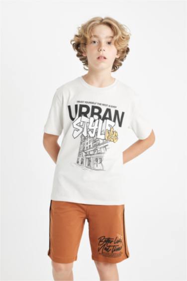 تيشيرت ولادي نص ردن مطبوع قصة عادية