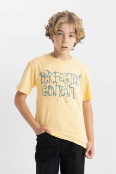 تيشيرت ولادي نص ردن مطبوع قصة عادية