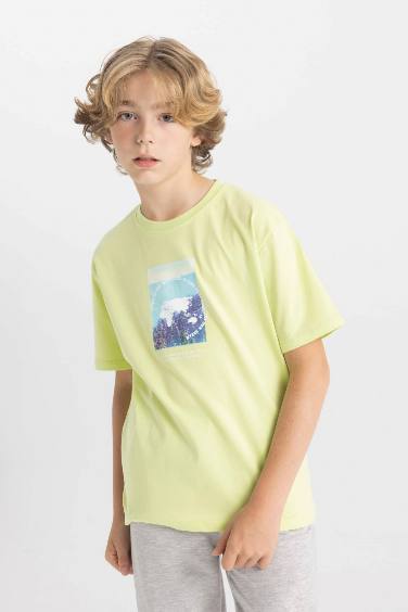 Boy Crew Neck Printed Short Sleeve T-Shirt