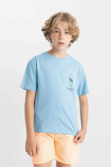 Boy Crew Neck Printed Short Sleeve T-Shirt