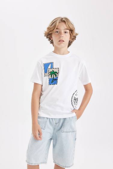 Boy Regular Fit Crew Neck Printed T-Shirt