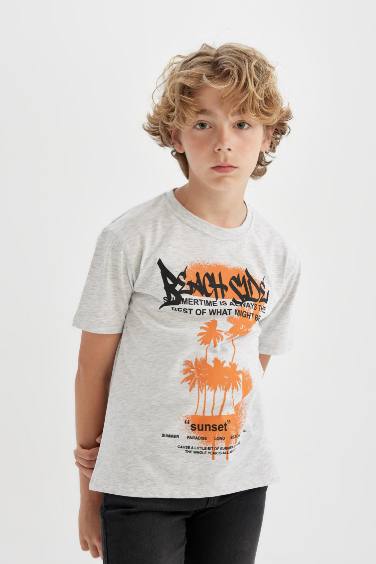 Boy Crew Neck Printed Short Sleeve T-Shirt