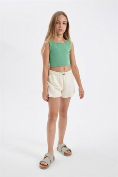 Girl Woven Labeled Shorts