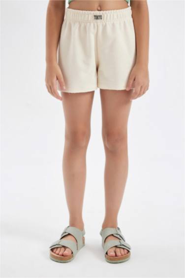 Girl Woven Labeled Shorts