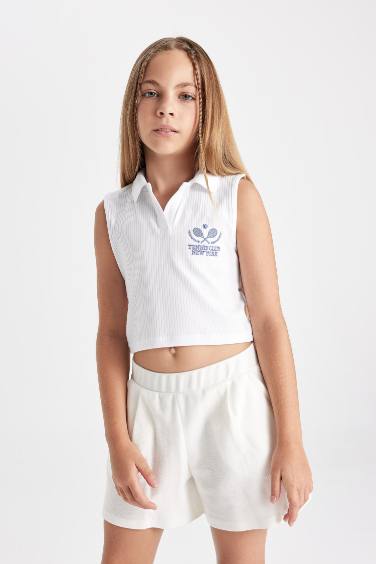 تيشيرت بناتي رياضي سليم فيت وياخة بولو